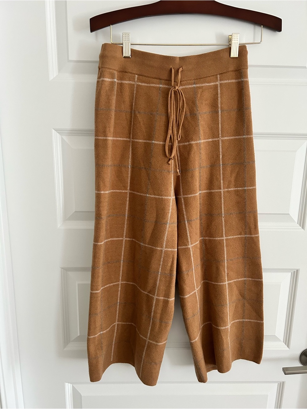 Bohme Georgina Knit Pants Tan Windowpane Size L